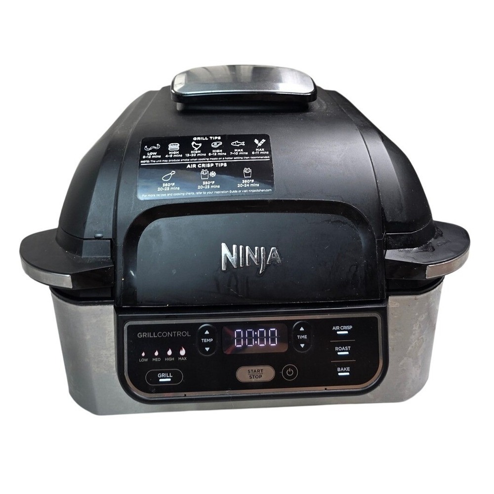 Ninja Foodi AG300 4-in-1 Indoor Grill Air Fryer Roast Bake Black Silver 1760W